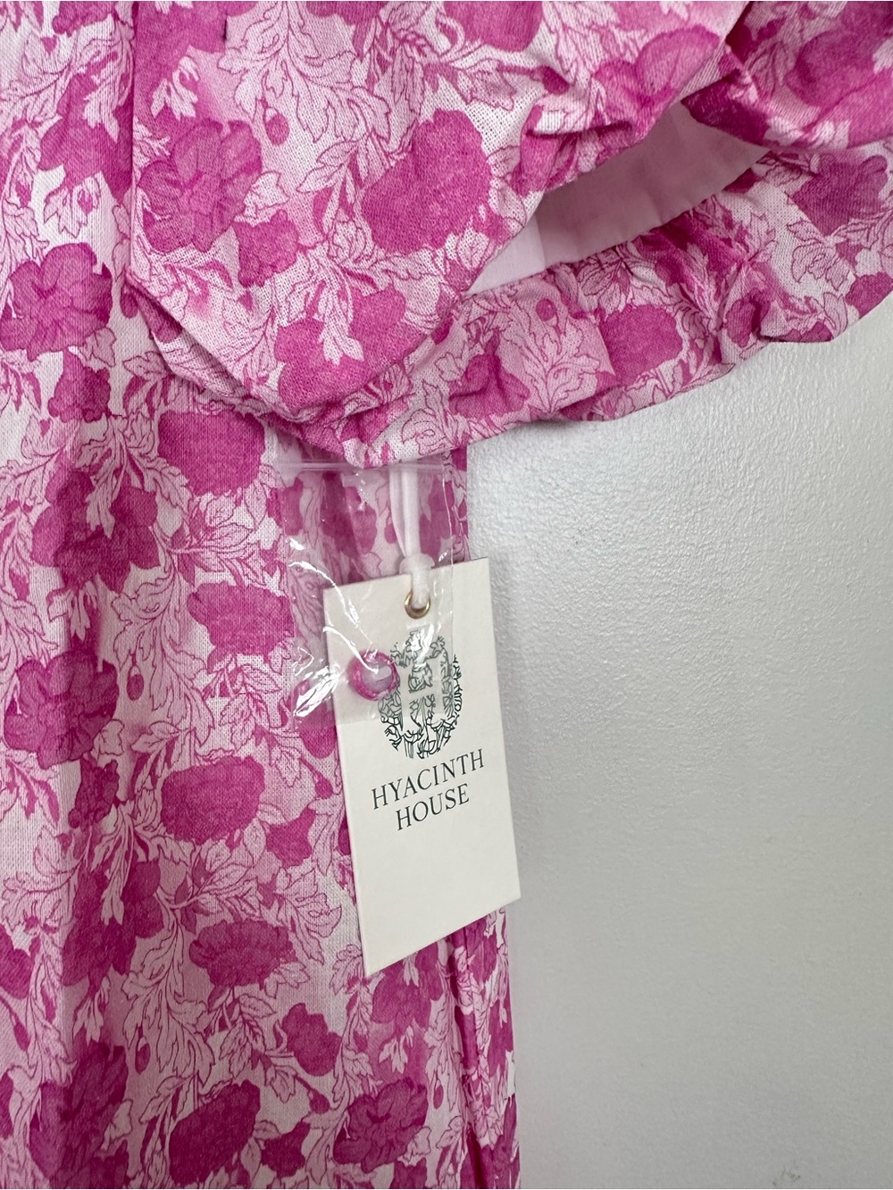 HYACINTH HOUSE Pink & White Floral Mimi Midi Dress | NWT | Size Small - Picture 4 of 11